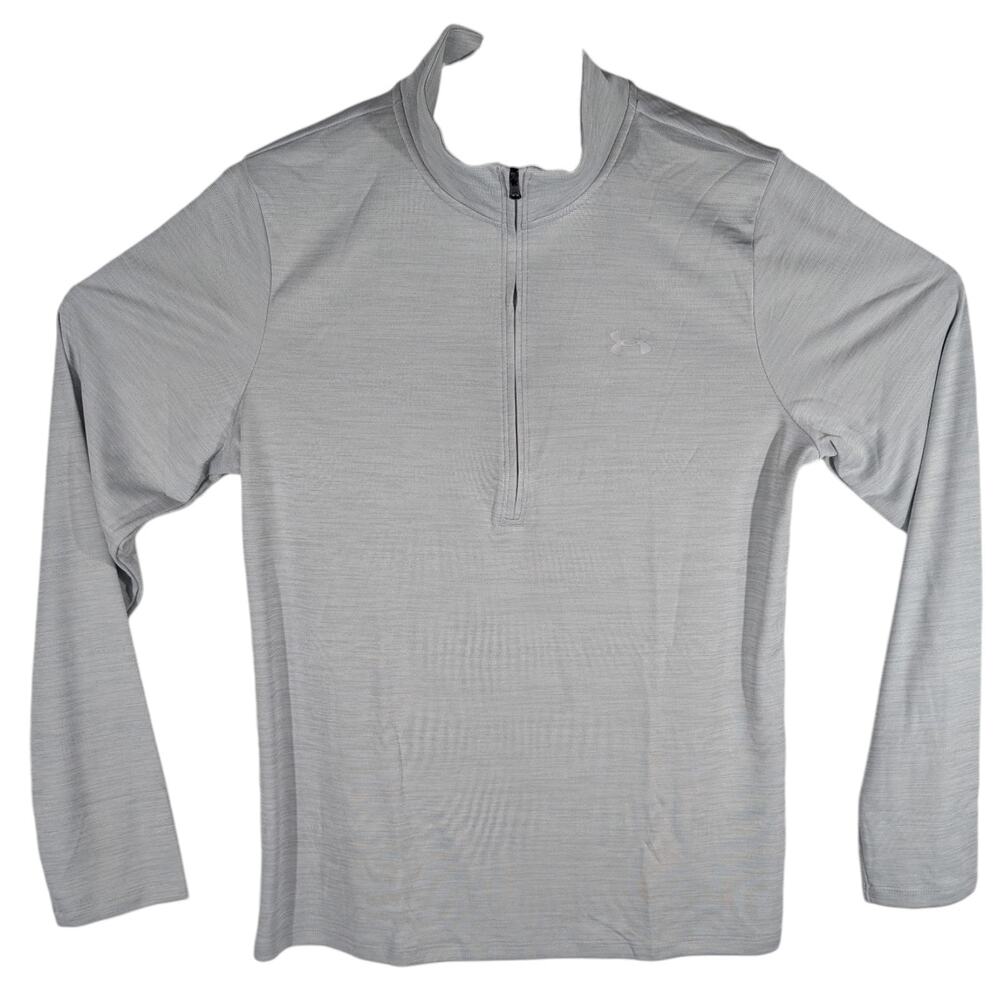 Under Armour Light Gray Track 1/4 Zip Womens size Medium Heather UA Velocity
